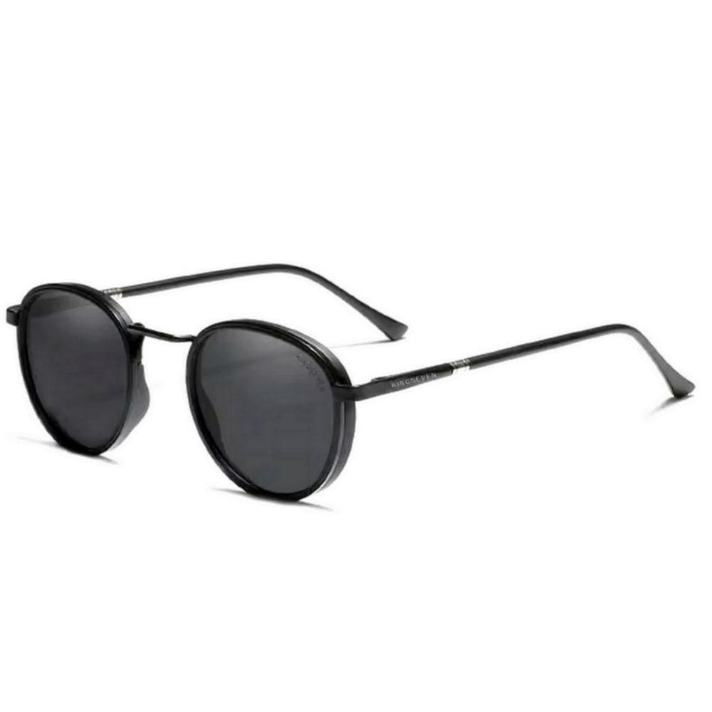 Óculos De Sol Redondo Para Homens E Mulheres Uv400 Polarizado Moda Vintage Preto