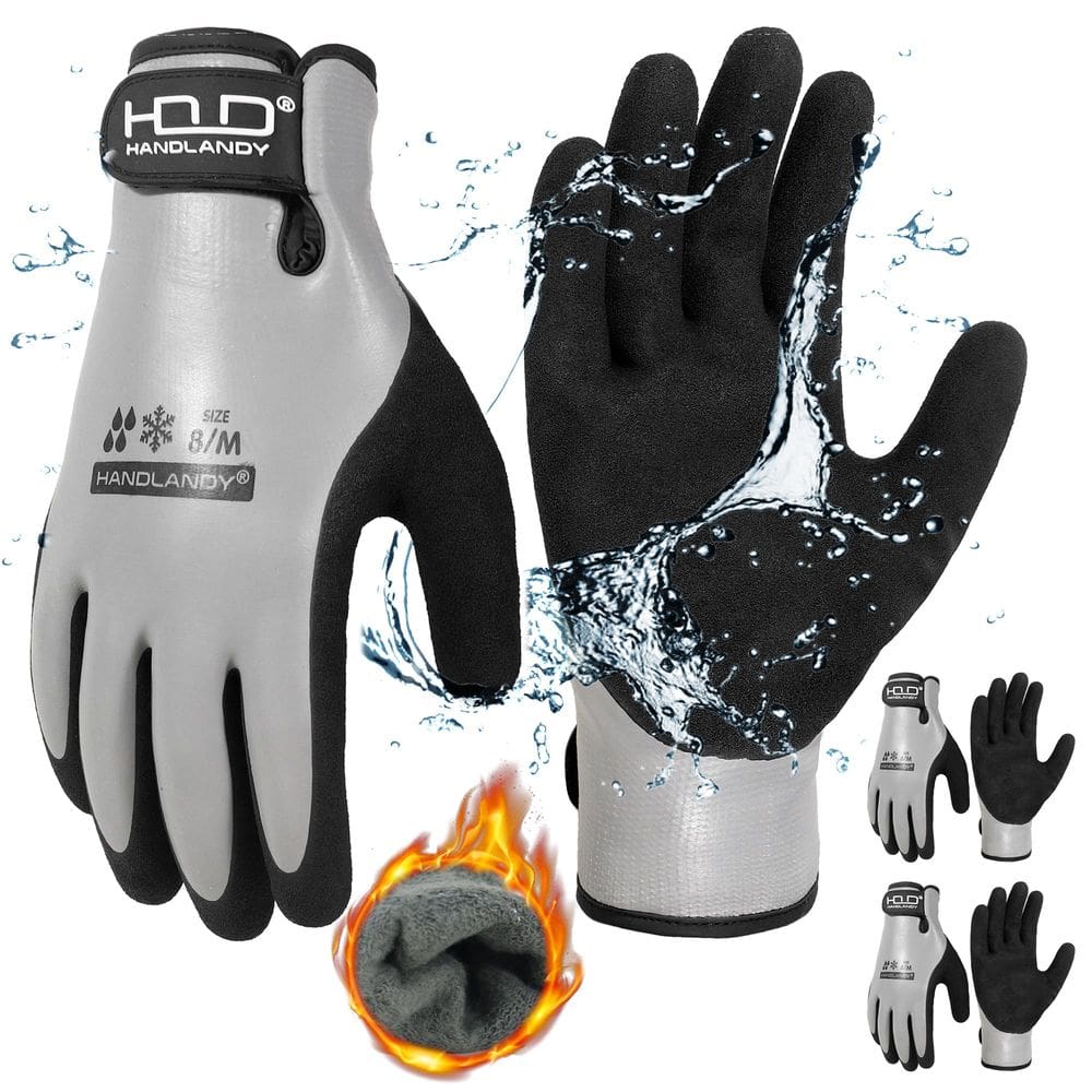 Luvas de trabalho HANDLANDY com isolamento impermeável de inverno (2 pares)