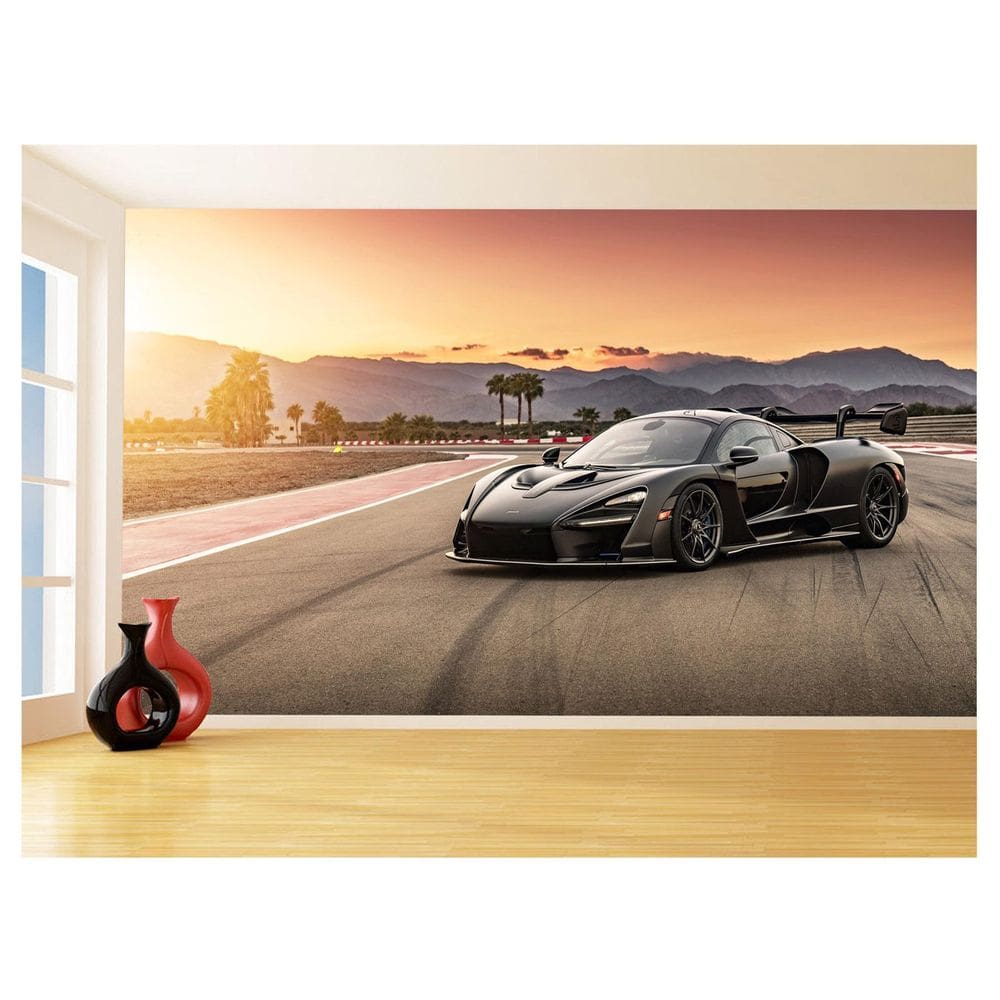 Papel De Parede 3D Carro Mc Laren Pista Super 3,5M Car243