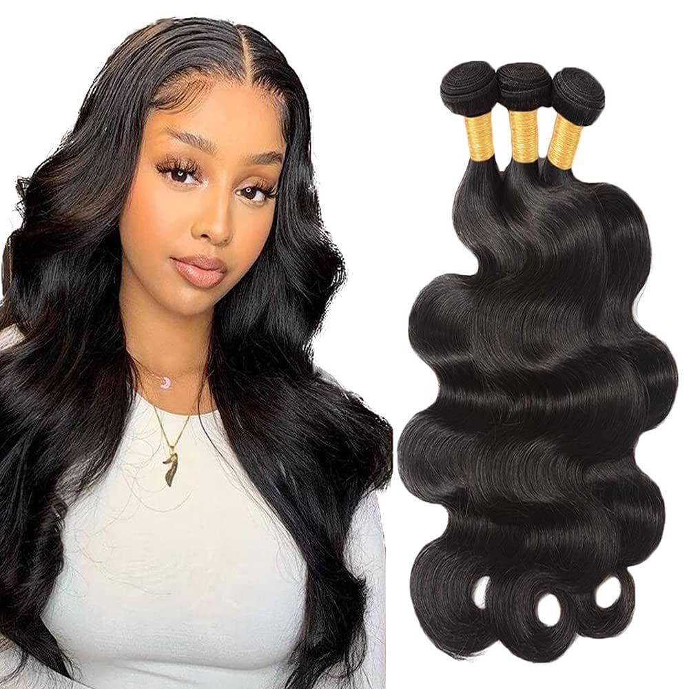 Pacotes de cabelo humano #1B Pacote Body Wave 3 50g 20cm 22cm 24cm