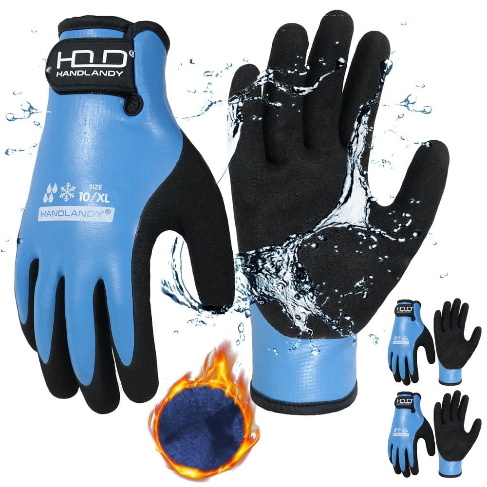 Luvas de trabalho HANDLANDY com isolamento impermeável de inverno (2 pares)
