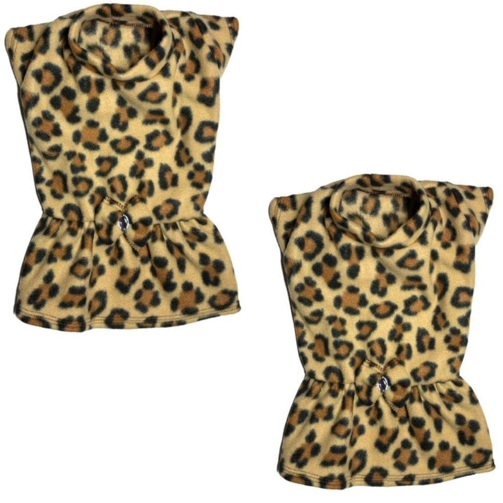 Kit 2 Roupas De Inverno Para Cães E Gatos - Vestido Onça M