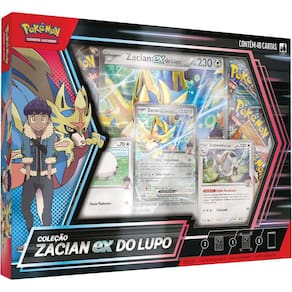 Box Pokemon Coleção Zacian Ex Do Lupo 40 Cartas Copag TCG