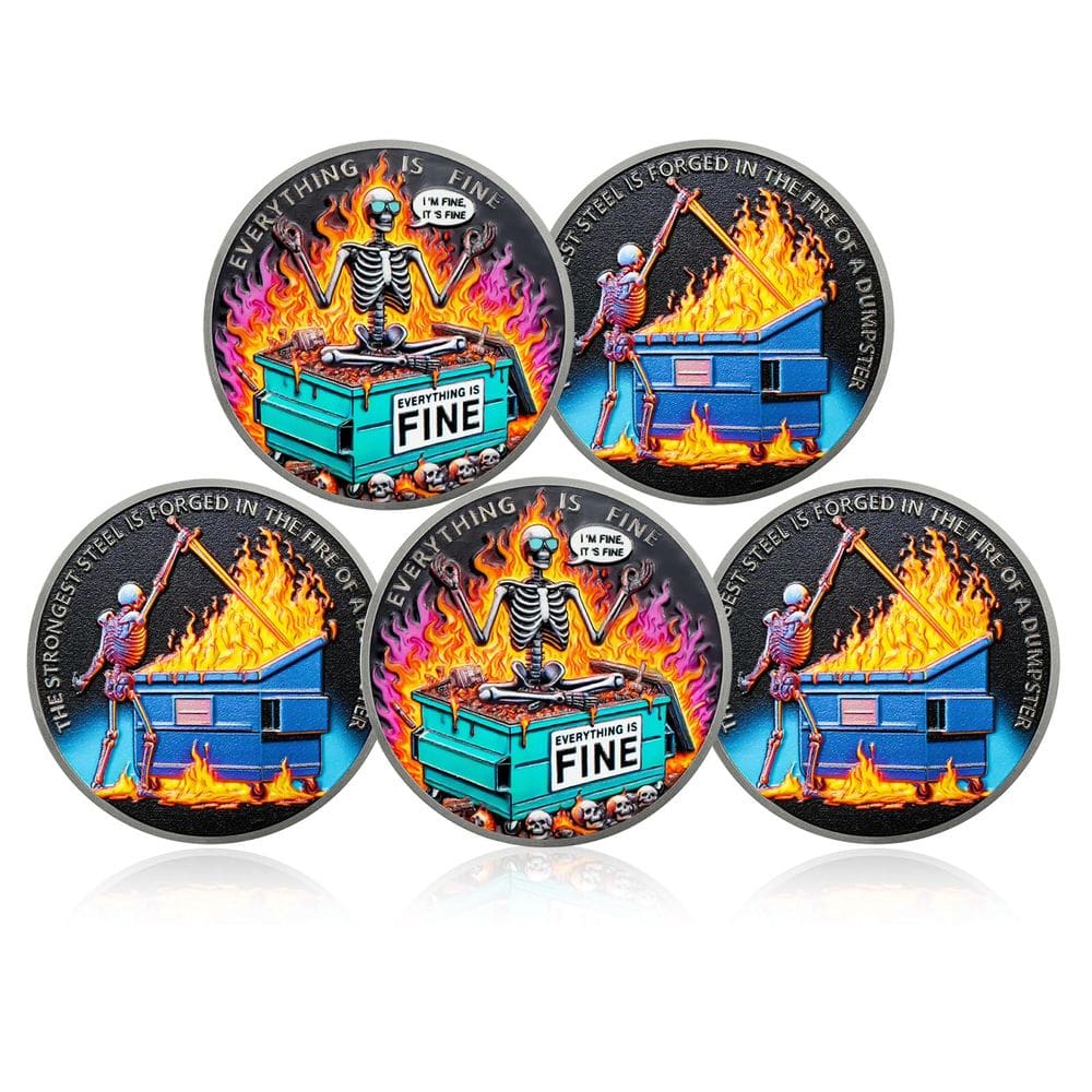 Novelty Medallion CHURYUML The Strongest Steel Dumpster Fire