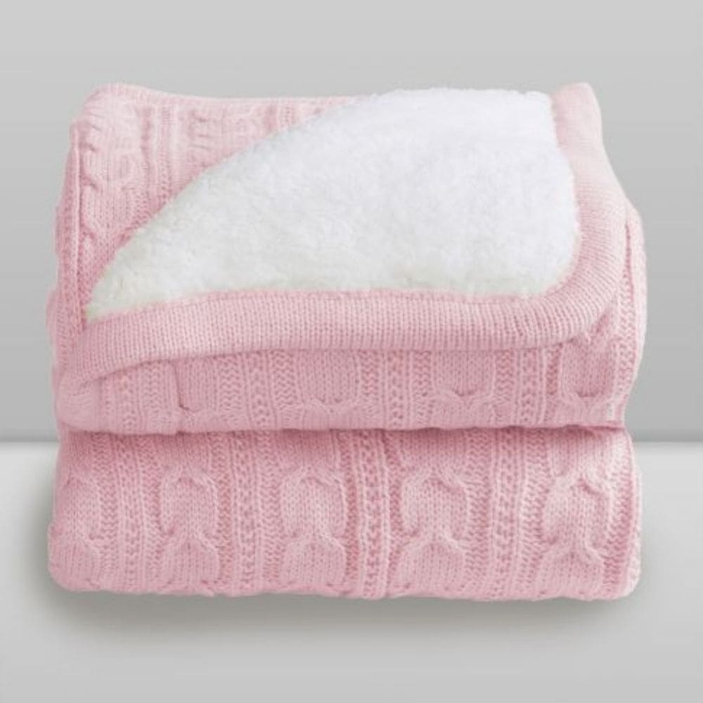 Cobertor Sherpam Fio Rosa Bebê - Laço Bebê
