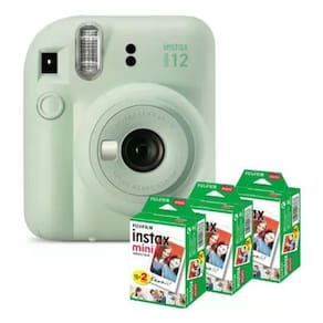 Kit Câmera Fujifilm Instax Mini 12 Verde Menta + Filme De 60 Poses [F118]