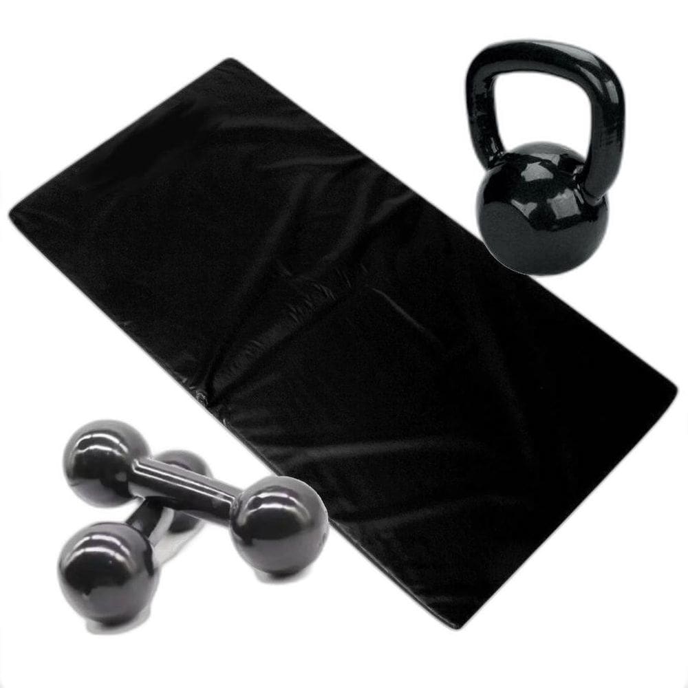 Kit Aeróbico Em Casa Colchonete + Halter 2 + Kettlebell