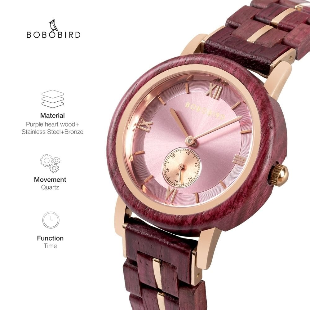 Relógio Feminino De Madeira BOBO BIRD GT1263A À Prova D`Água