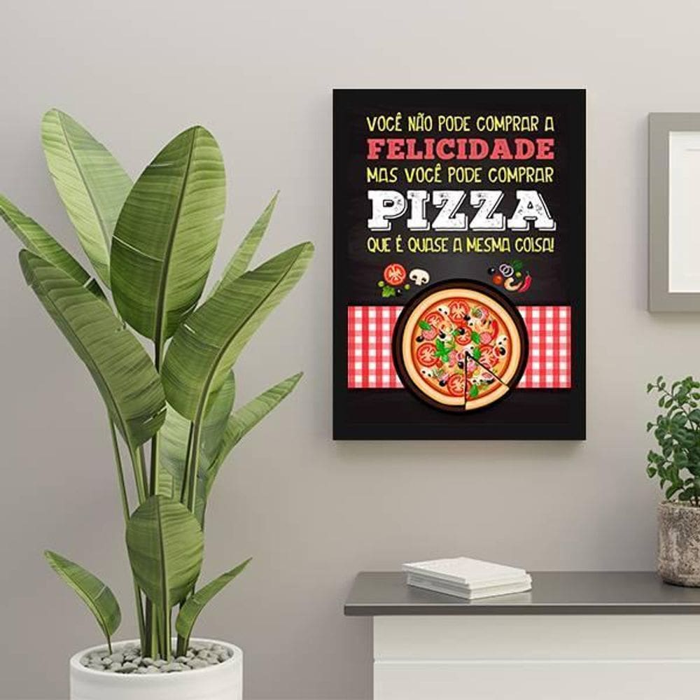 Quadro Não Pode Comprar Felicidade Moldura Preta 24X18Cm