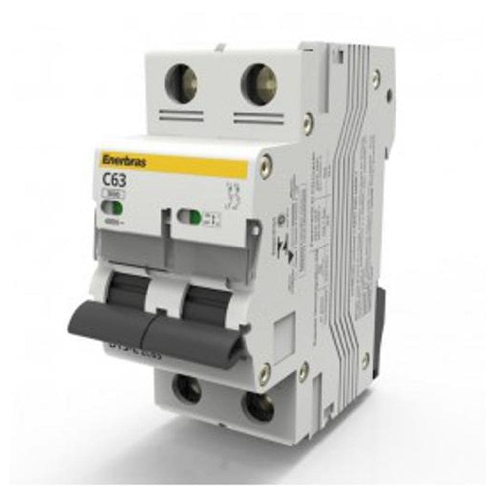 Disjuntor Bipolar Curva C 63A Din - Enerbras - Dt3-E2C63