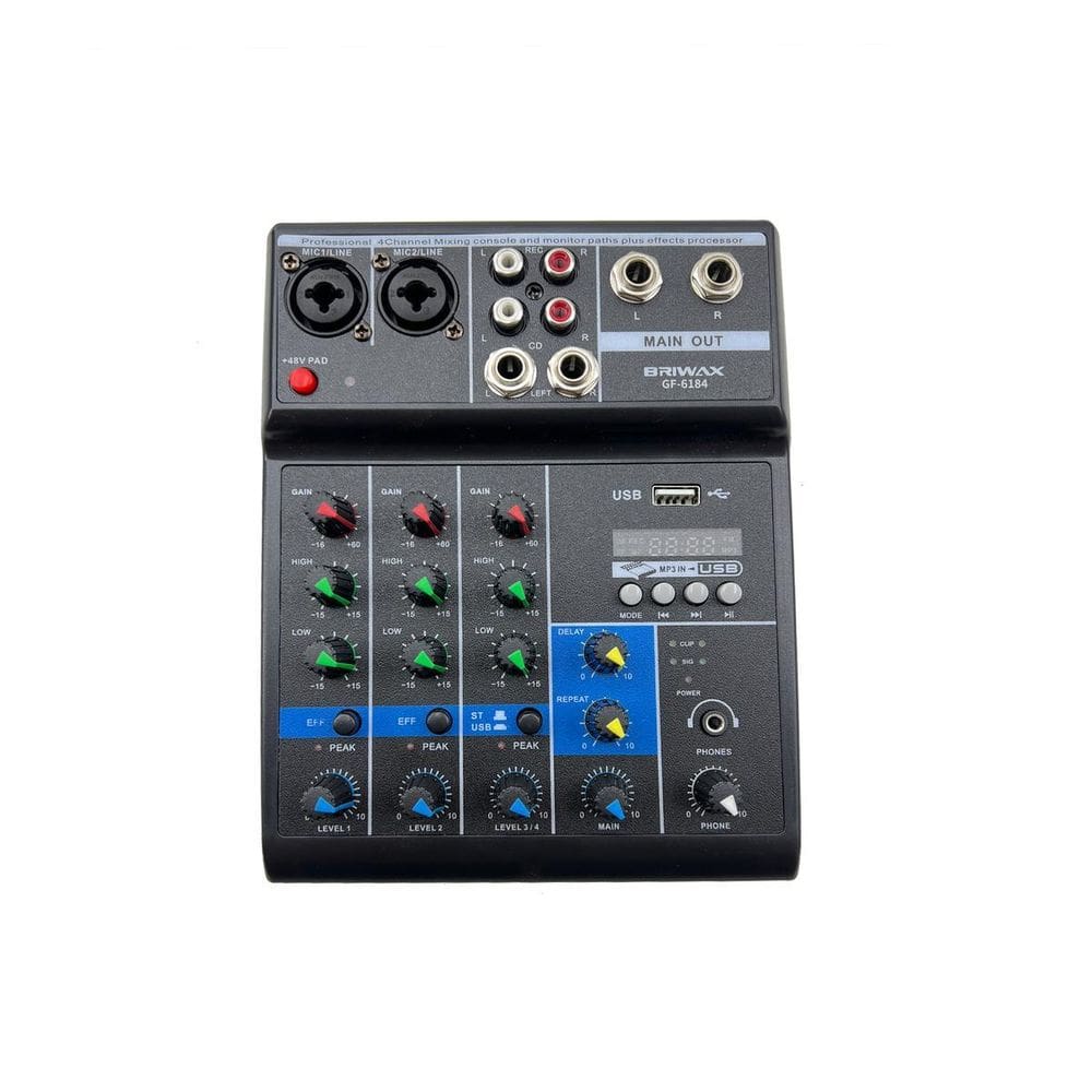 Mesa De Audio Profissional 4 Canais Briwax Gf-6184