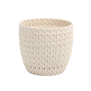 Vaso Decorativo Tramado em Cimento Branco 16cm CS0015 BTC