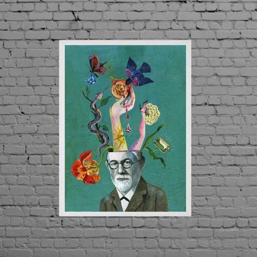 Quadro Artístico Freud Colagem 33X24Cm