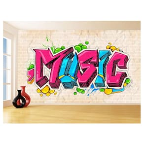 Papel De Parede 3D Sala Quarto Musica Arte Cores 3,5M Mus27