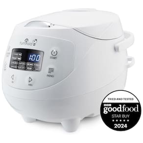 Panela de Arroz Elétrica 840mL, Cerâmica e 4 Predefinições, Branca, 110v, YUMASIA YUM EN06, Branco