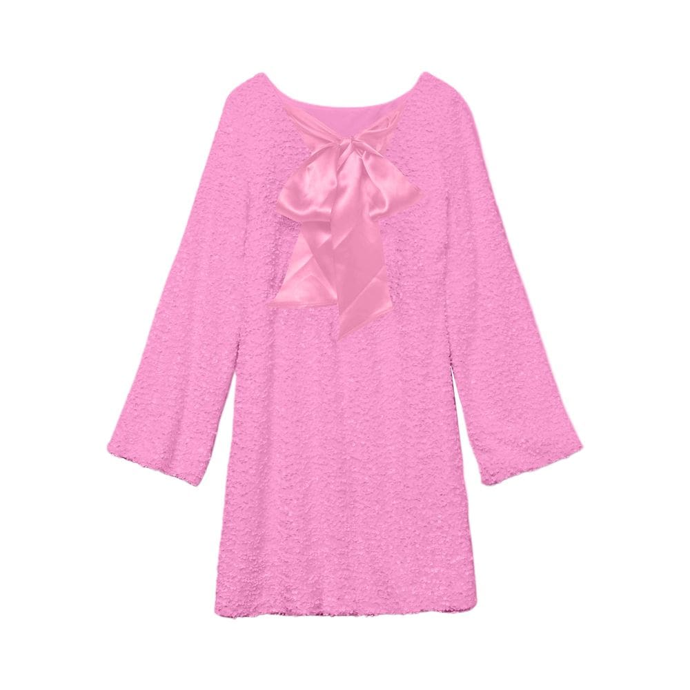 Minivestido HOCANDY Sparkly Sparkly Sequin, manga comprida, sem encosto, rosa