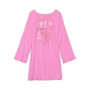 Minivestido HOCANDY Sparkly Sparkly Sequin, manga comprida, sem encosto, rosa