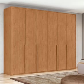 Guarda Roupa Casal Ambiente Imperatore 6 Portas 2 Gavetas Amêndoa Clean – Lopas