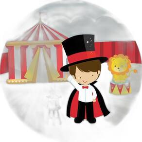 Painel Redondo 3D Sublimado Circo Vermelho Frd-312