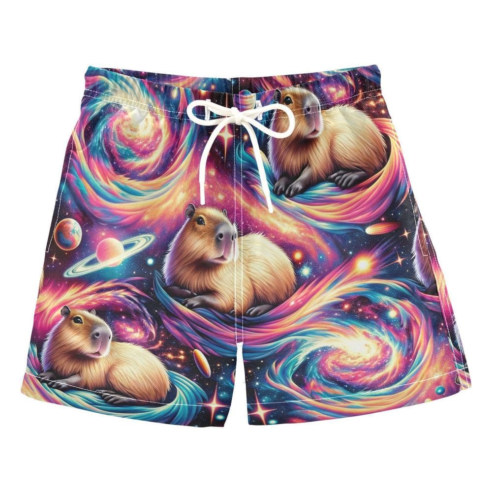 Saco de banho CUPADA Capybara Galaxy Space para meninos de 6 a 14 anos