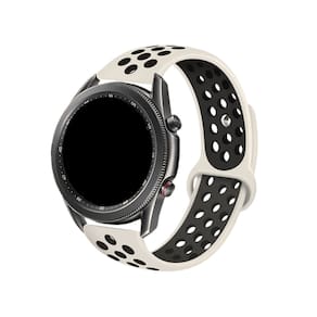 NERDCASE, Pulseira de Silicone, Compatível com Samsung Galaxy Watch 20mm, Bege e Preto