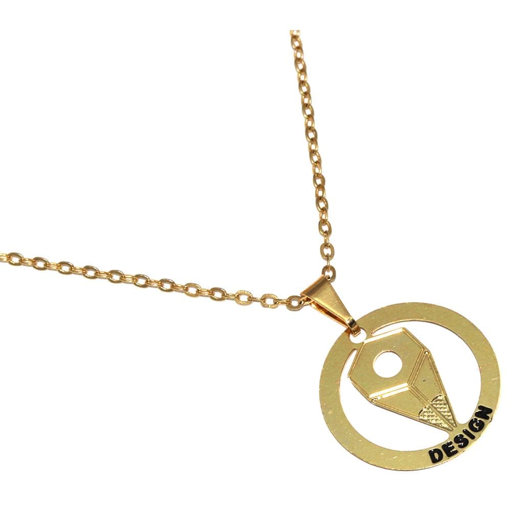 Colar Minha Profissão Designer Design Folheado Ouro 18k