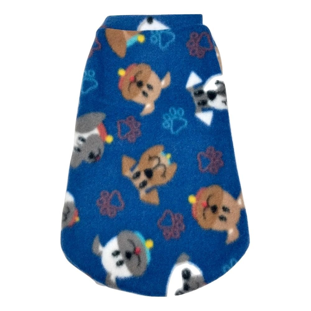 Roupa capa soft para cachorro azul com estampa de tamanho M