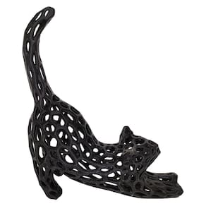 Gato 3d Vazado Enfeite Objeto Decorativo Decoração Preto