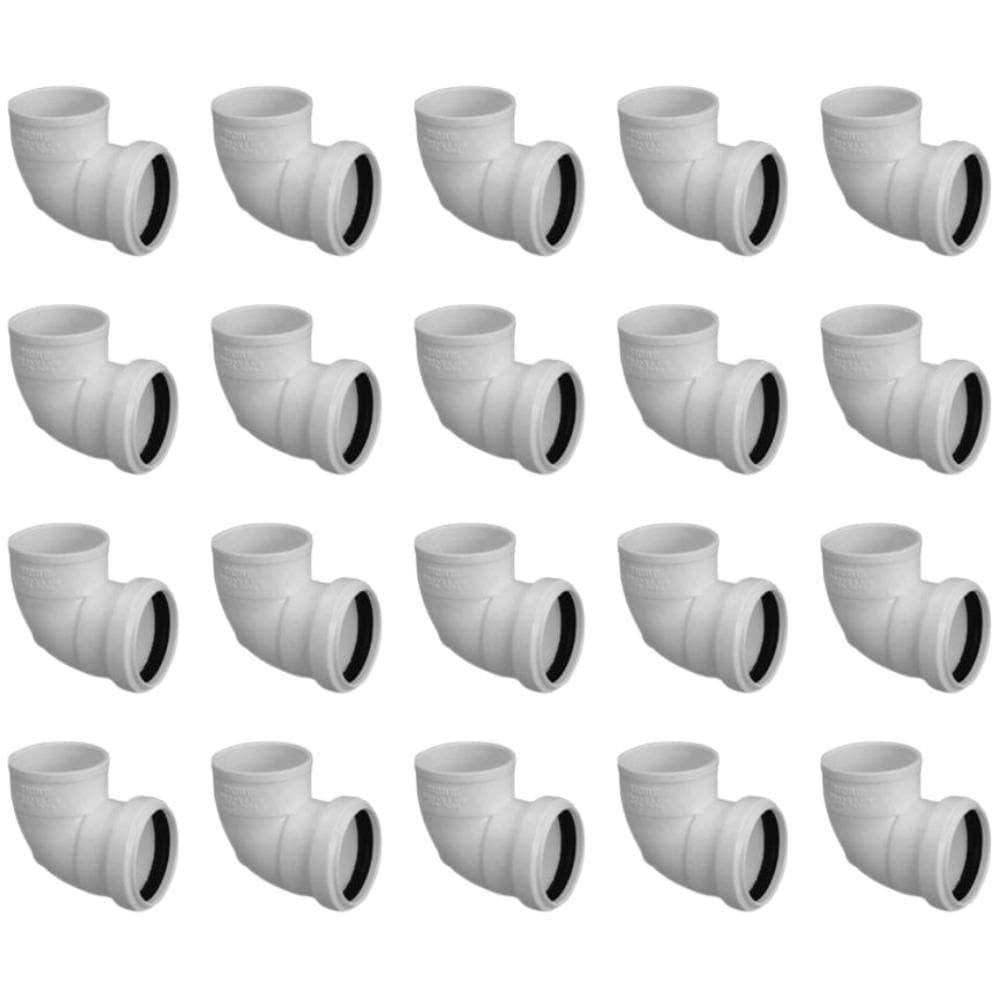 Kit Com 20 Unidades Joelho 40Mm Com Anel 90º Esgoto Tigre