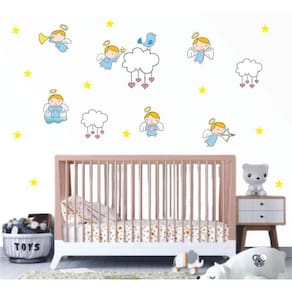Adesivo De Parede Para Quarto De Bebês Anjinhos