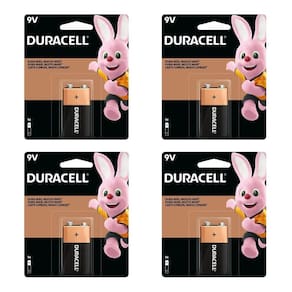 Kit 4 Bateria 9V Alcalina Duracell Pilha sintético