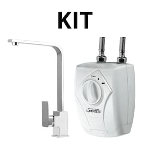 Kit Torneira Monocomando Quadrada 360° Escovada + Aquecedor Lorenzetti Versátil 220V