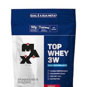 Top Whey 3W Max Titanium (1,8kg) Morango