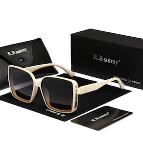Óculos De Sol Feminino Estilo Quadrados Com Moldura Grande Borboleta De Luxo Polarizado Uv400 Branco