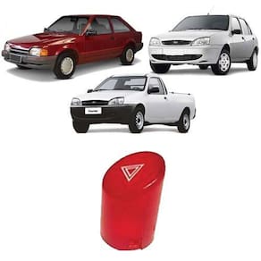 Lente Botão Pisca Alerta Média Vermelha Ford Escort Fiesta