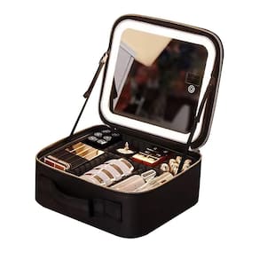Bolsa Necessaire Cosméticos Com Espelho E Luz Viagem Unissex
