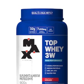Top Whey 3W Max Titanium (900g) Morango
