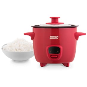 Mini Panela de Arroz Elétrica 1L com Função de Manter Aquecido, 200W, 110v, DASH DRCM200GBRD04, Vermelho