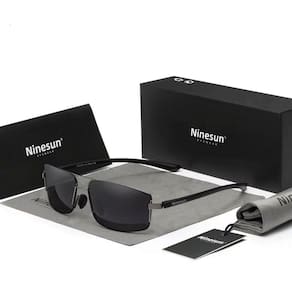 Óculos De Sol Polarizados Masculino Moldura Quadrada Classico Protecao Uv400 Cinza Grafite