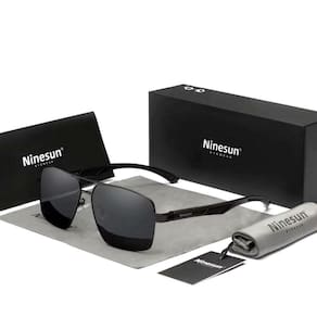 Óculos De Sol Masculino Design Quadrados Estilo Classico Piloto Com Protecao Uv400 Preto