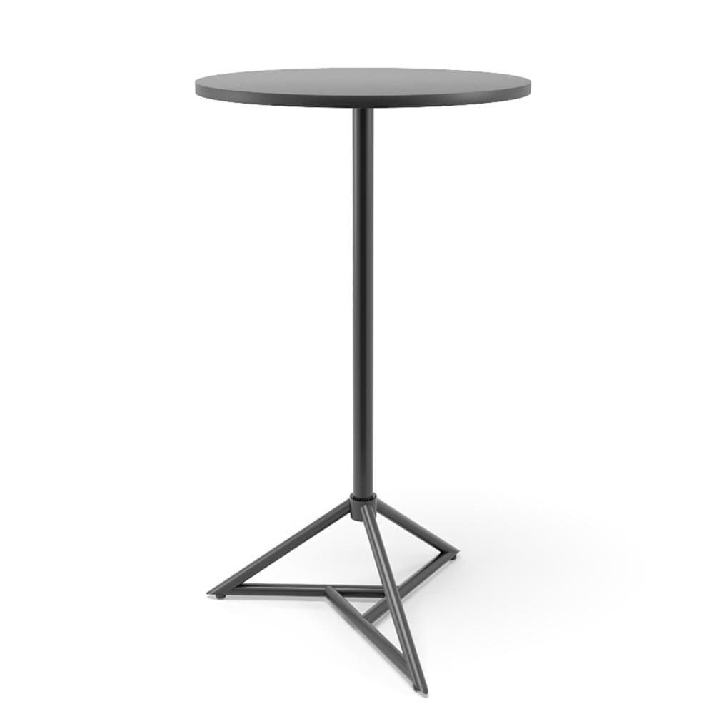 Mesa Bistro Base Piramidal Dot Preto Plaxmetal