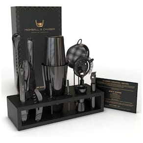 Kit Bn Profissional 13 Peças em Aço Inoxidável com Suporte, HIGHBALL CHASER, Preto