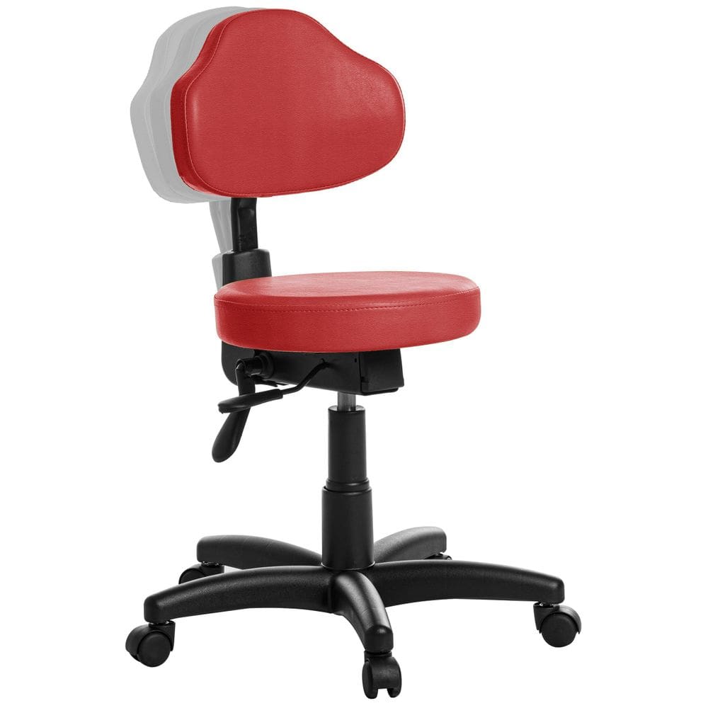 Cadeira Mocho Giratoria Plus Com Back Em Courissimo Vermelho
