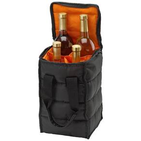 Handy Laundry Bolsa Térmica Para Transporte de Vinhos até 4 Garrafas com Acolchoamento Externo, Preta