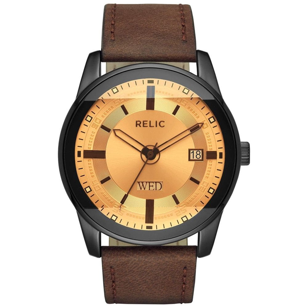 Relógio Masculino Analógico ZR11861 Quartzo de Couro, RELIC BY FOSSIL ZR12229, Marrom