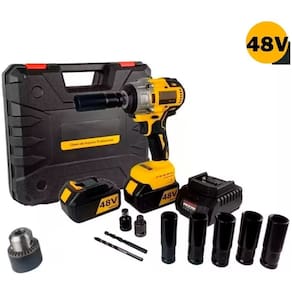 Kit Chave Impacto E Furadeira Recarregável 48V Profissional