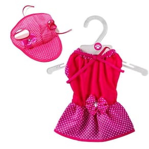 Kit Boné E Vestido De Verão - Rosa Poa  M