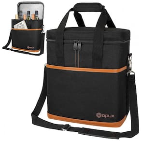 Bolsa Térmica Para Transporte de Vinhos OPUX até 6 Garrafas, Marrom