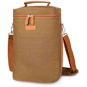 Bolsa Térmica Para Transporte de Vinhos Tirrinia até 4 Garrafas, Bege