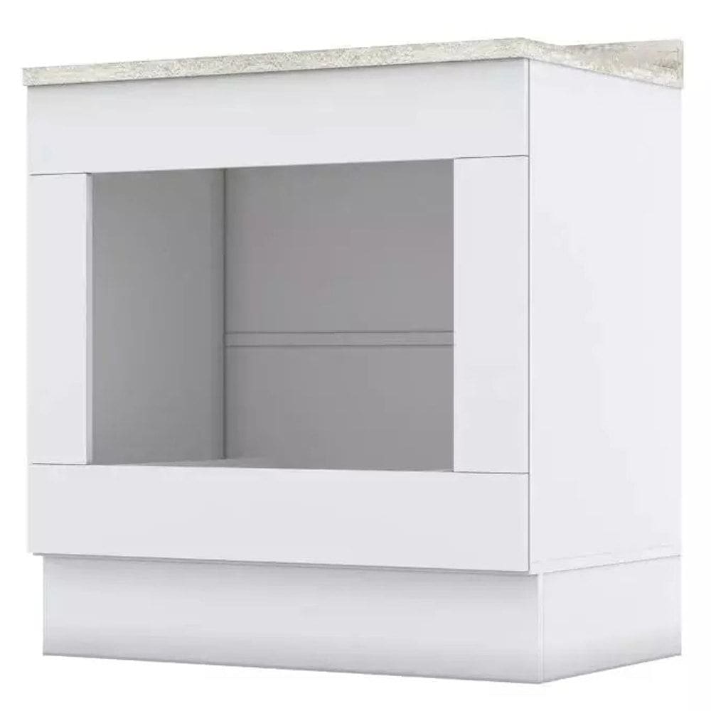 Balcao Forno Embutir Com Tampo 80 cm Americana Branco Calcare Henn